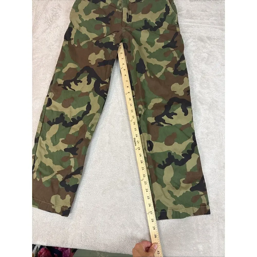 J.Crew Chino Pants Mens 32 X 30 Camo 100% Cotton Relaxed Fit Green Woodland